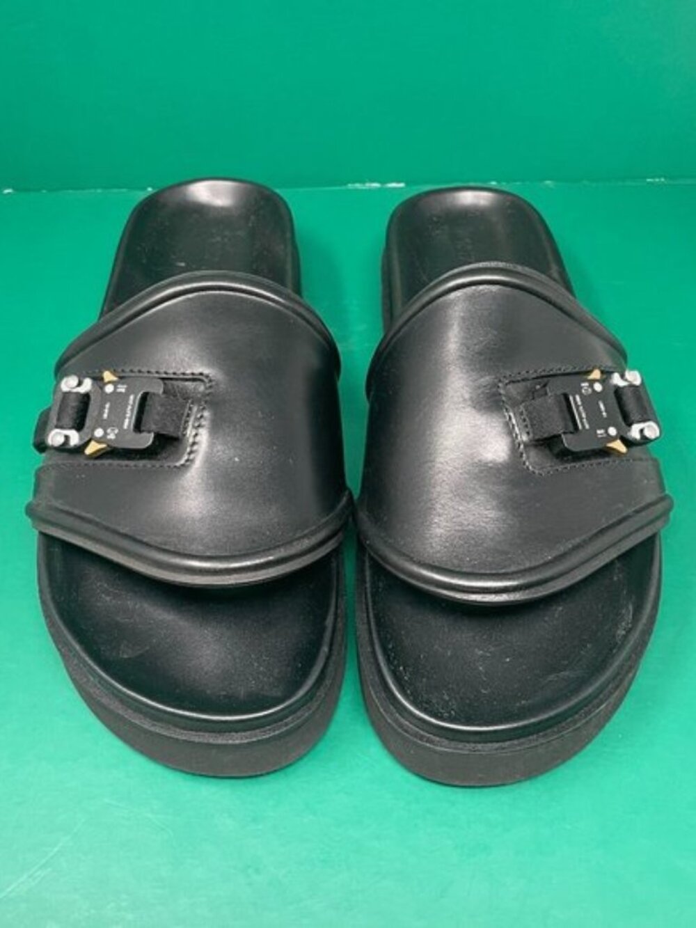 1017 ALYX 9SM | Black Leather Slides
